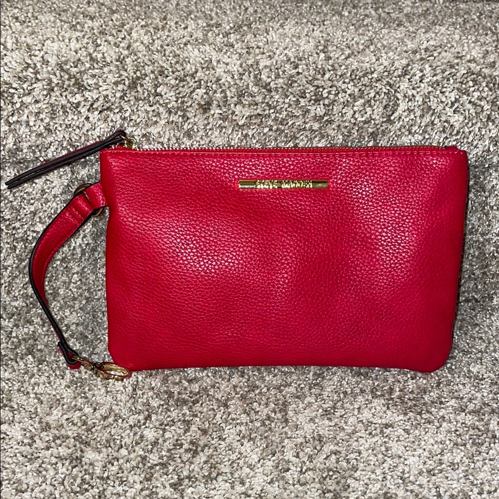 Steve Madden Red Leather clutch